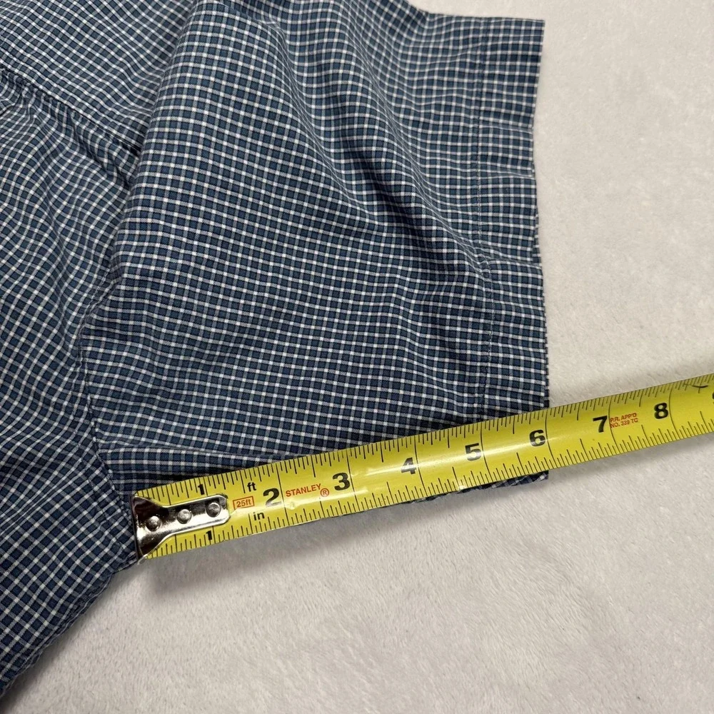 Vintage Levi's‎ Shirt Mens Large Blue Check Plaid Short Sleeve Button Front
